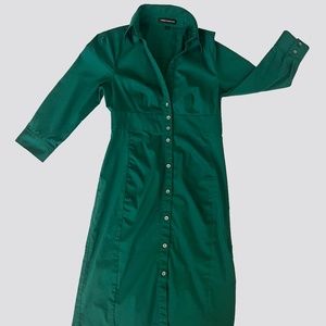 Express design studio emerald Green button down shirt style dress